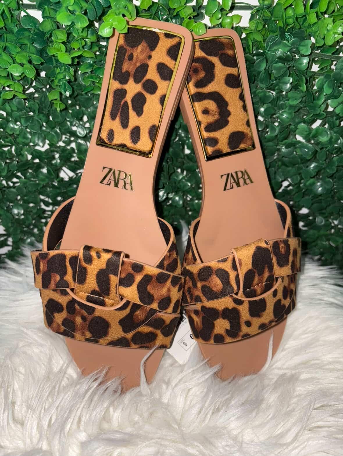 Zara Slippers - Leapord Print